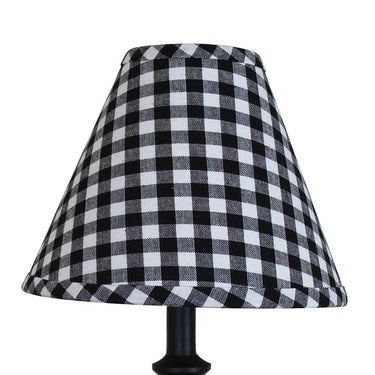 Heritage House Check - Black & Cream Lampshade 10 Inch Regular Clip 0R640011 - The Fox Decor